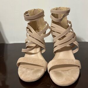 Nude Strappy Heels Size 7
